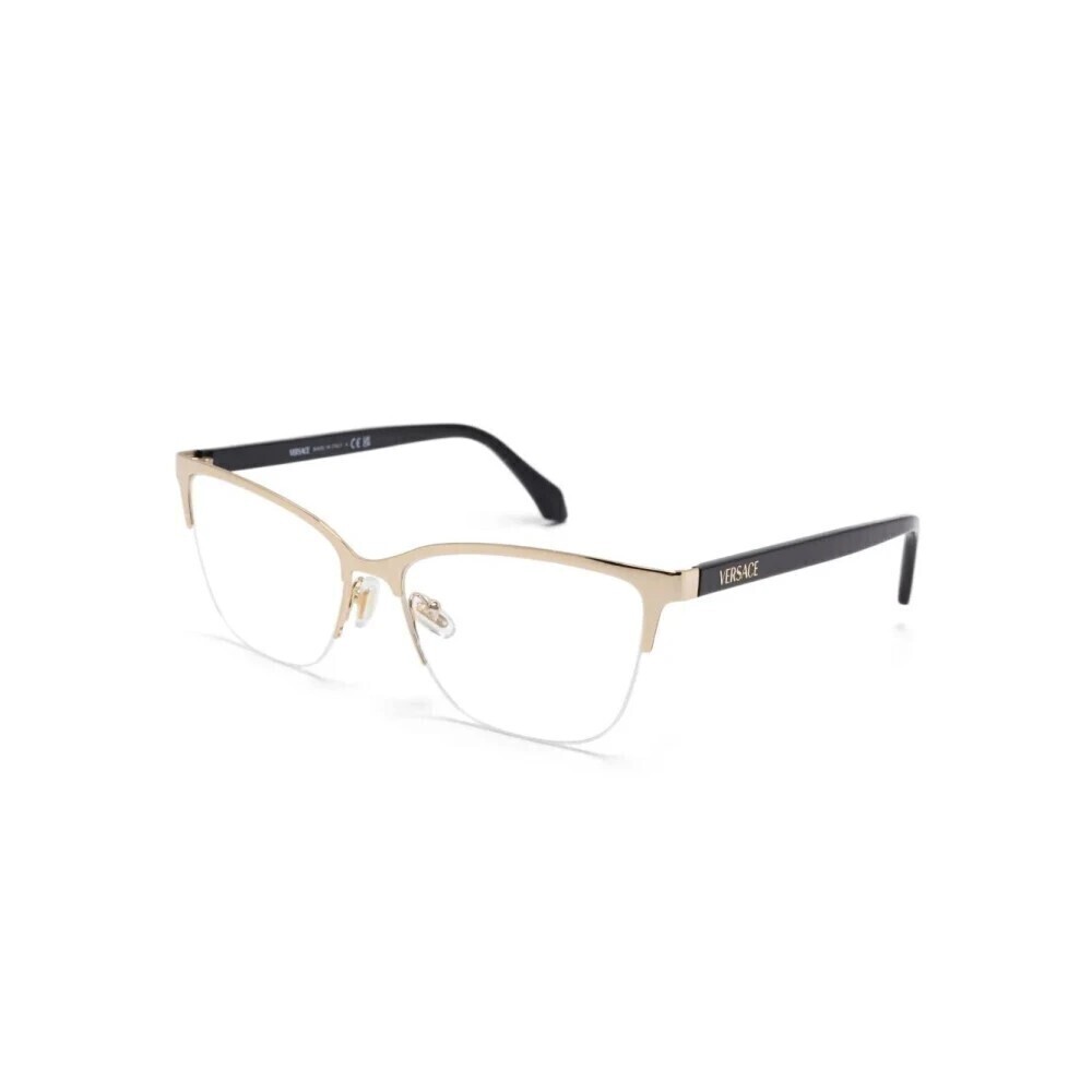 NWT Versace 0VE1304-GOLD-1002-54 Gold Rectangle 54mm Glasses